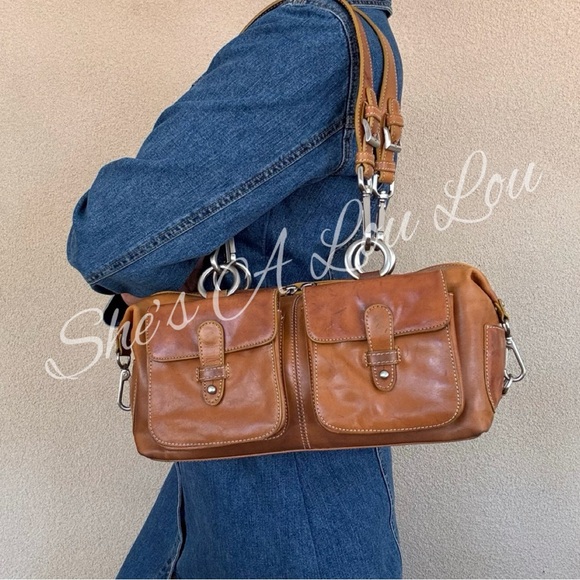 Vintage HYPE leather baguette/ satchel bag 
in Camel Color - Picture 1 of 11